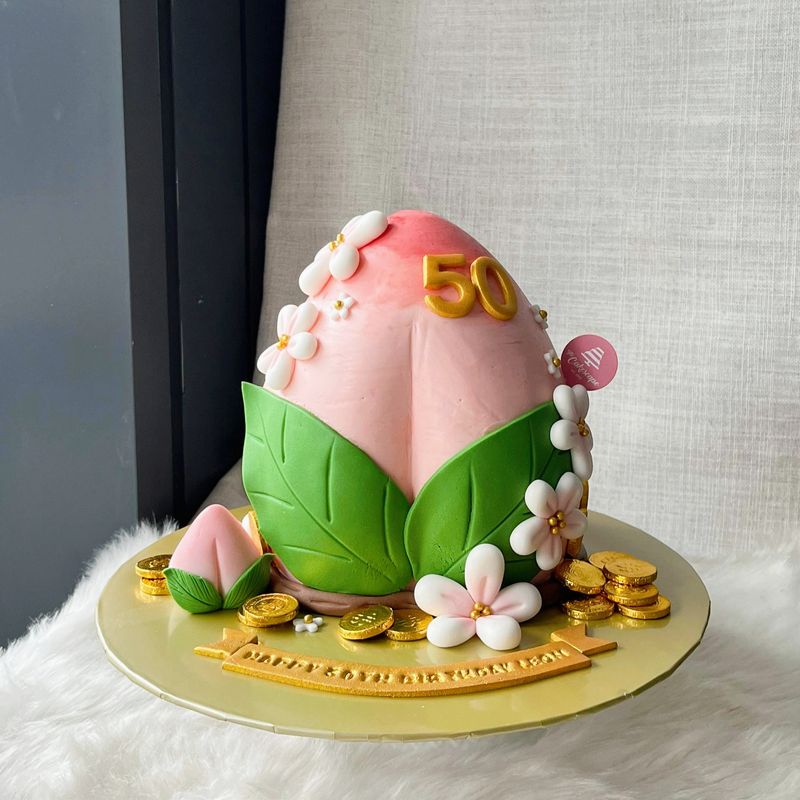 Chinese Shou Longevity Prosperity Cake 20 Peach