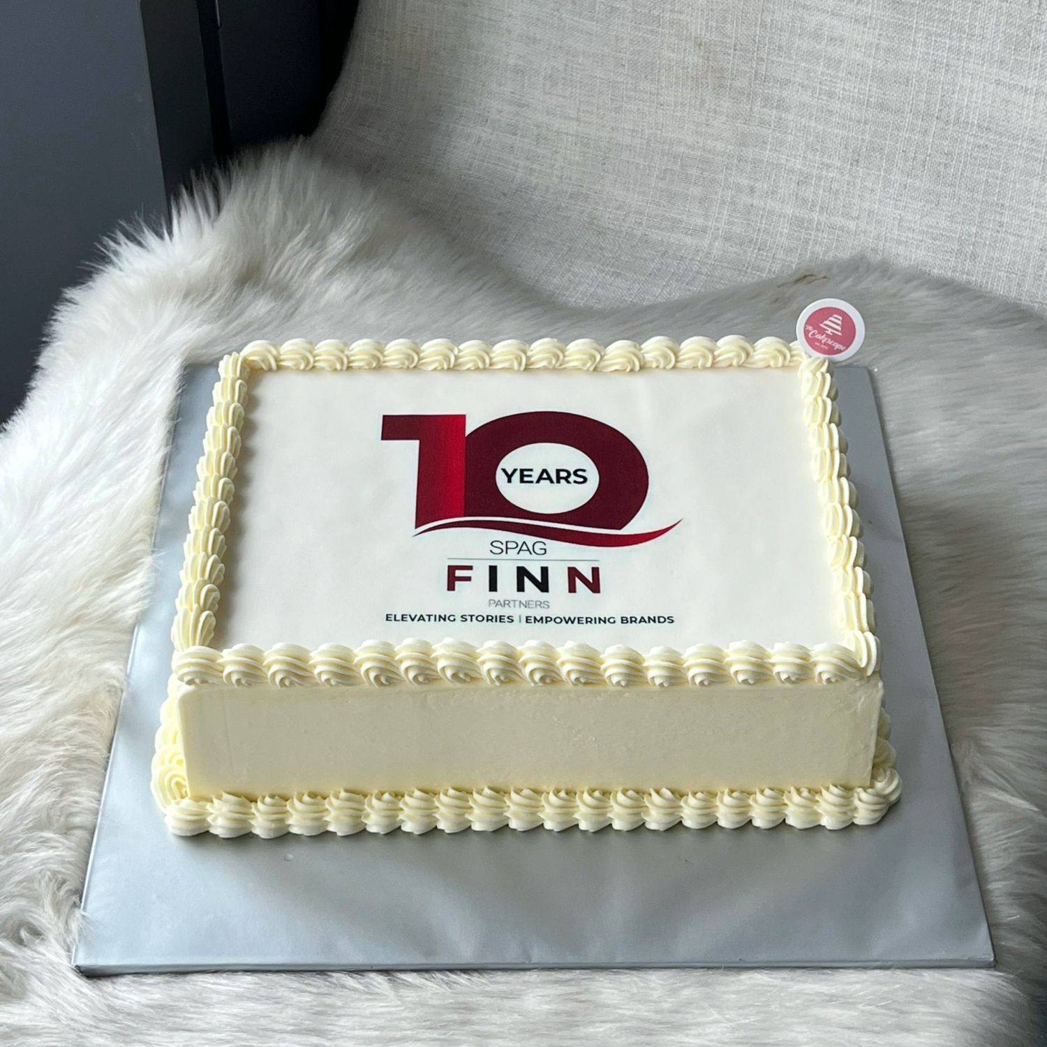 Corporate Cake - Rectangular Sheet Cake 10 Spag Finn Partners