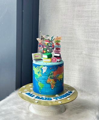 Around The World Travel Holiday Cake 5