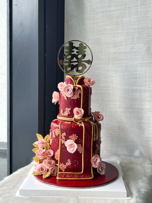 Chinese Cheong Sam Wedding Cake