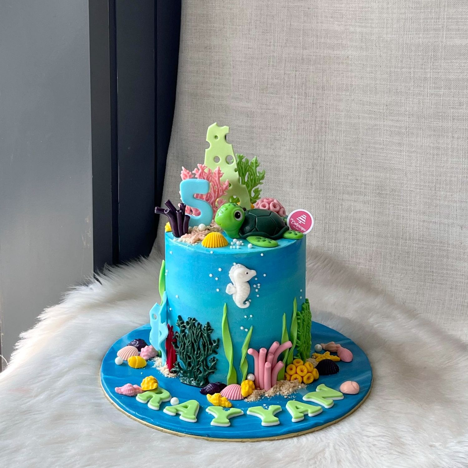 Sea Turtle in the Ocean Cake