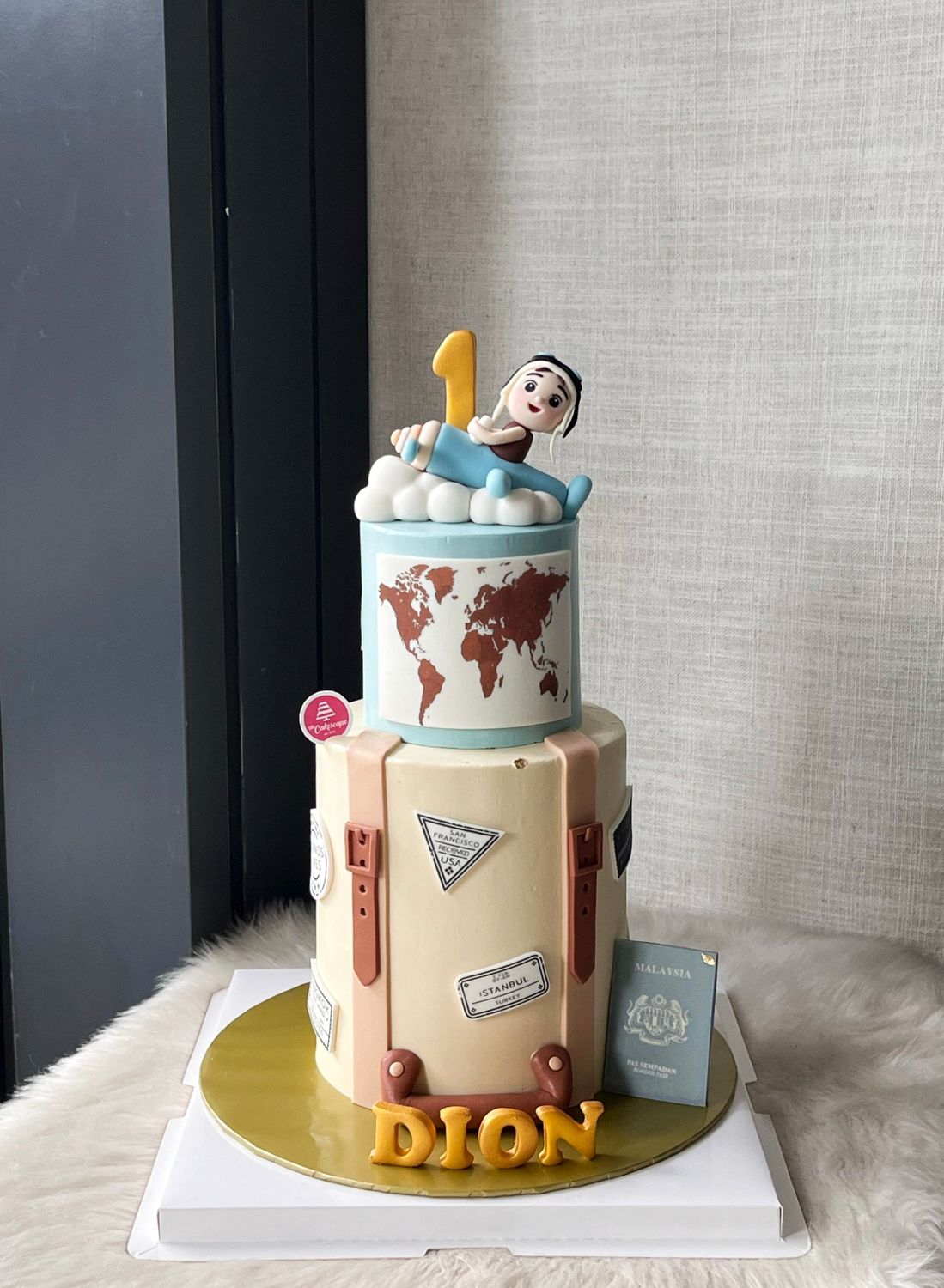 Around The World Travel Holiday Cake 6 in 2tier