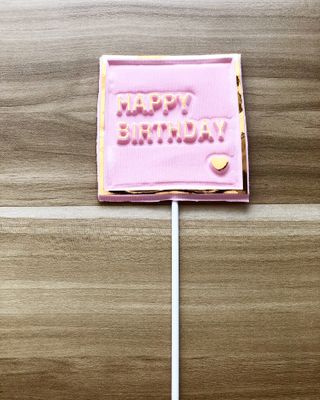 Topper - Happy Birthday (Square-Pink)