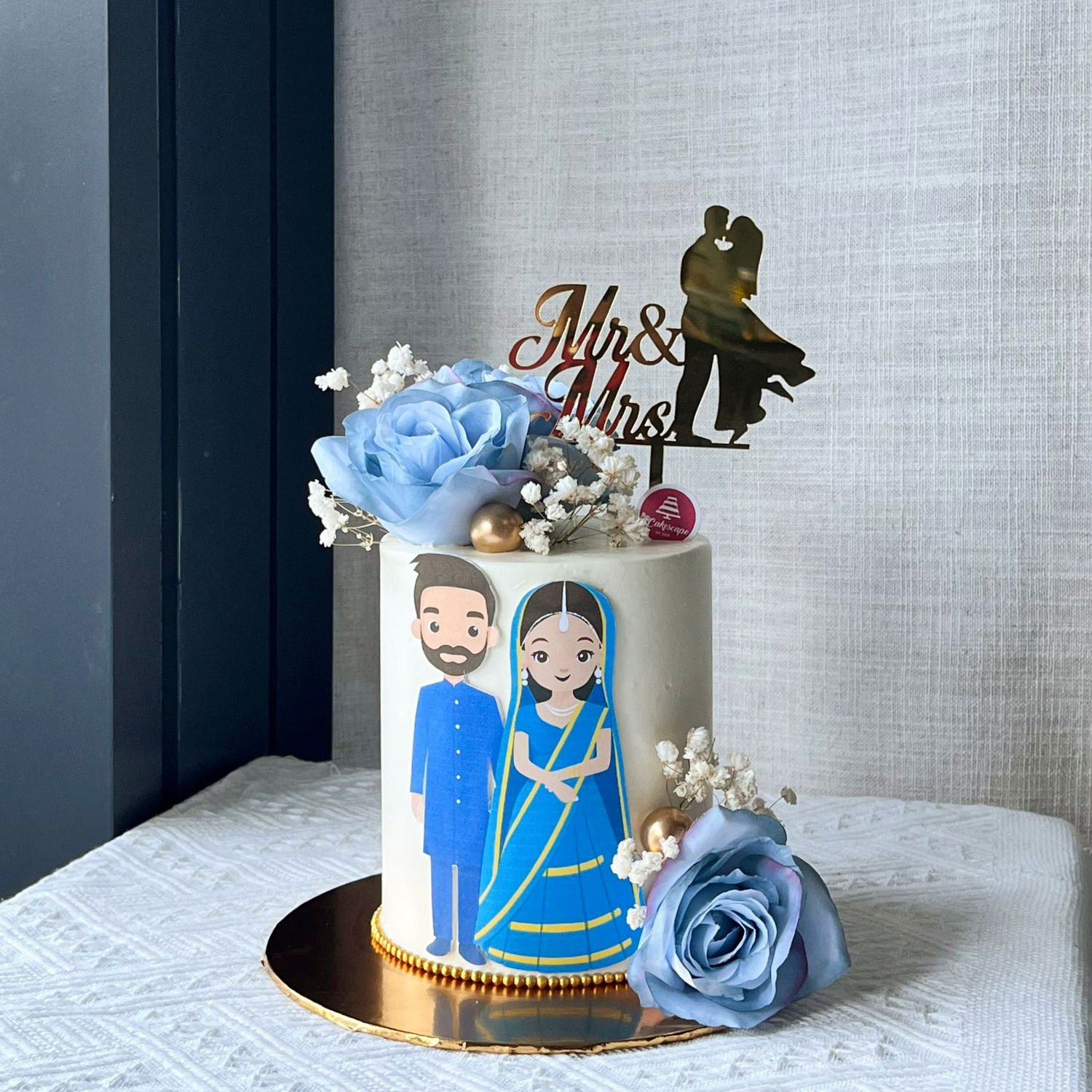 Indian Wedding Couple Cake