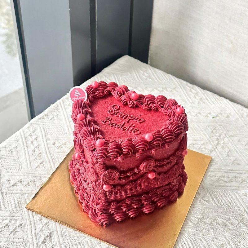 Red Glitter Vintage Cake - Heart Red Glitter Vintage Cake - Heart