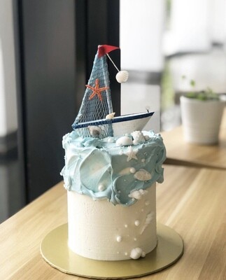 Baby Boy on Sail Cake 1