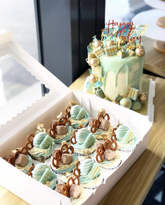 Baby Blue Pink Choc Cookies Cupcakes