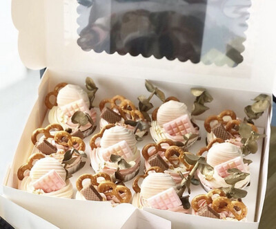 Baby Blue Pink Choc Cookies Cupcakes