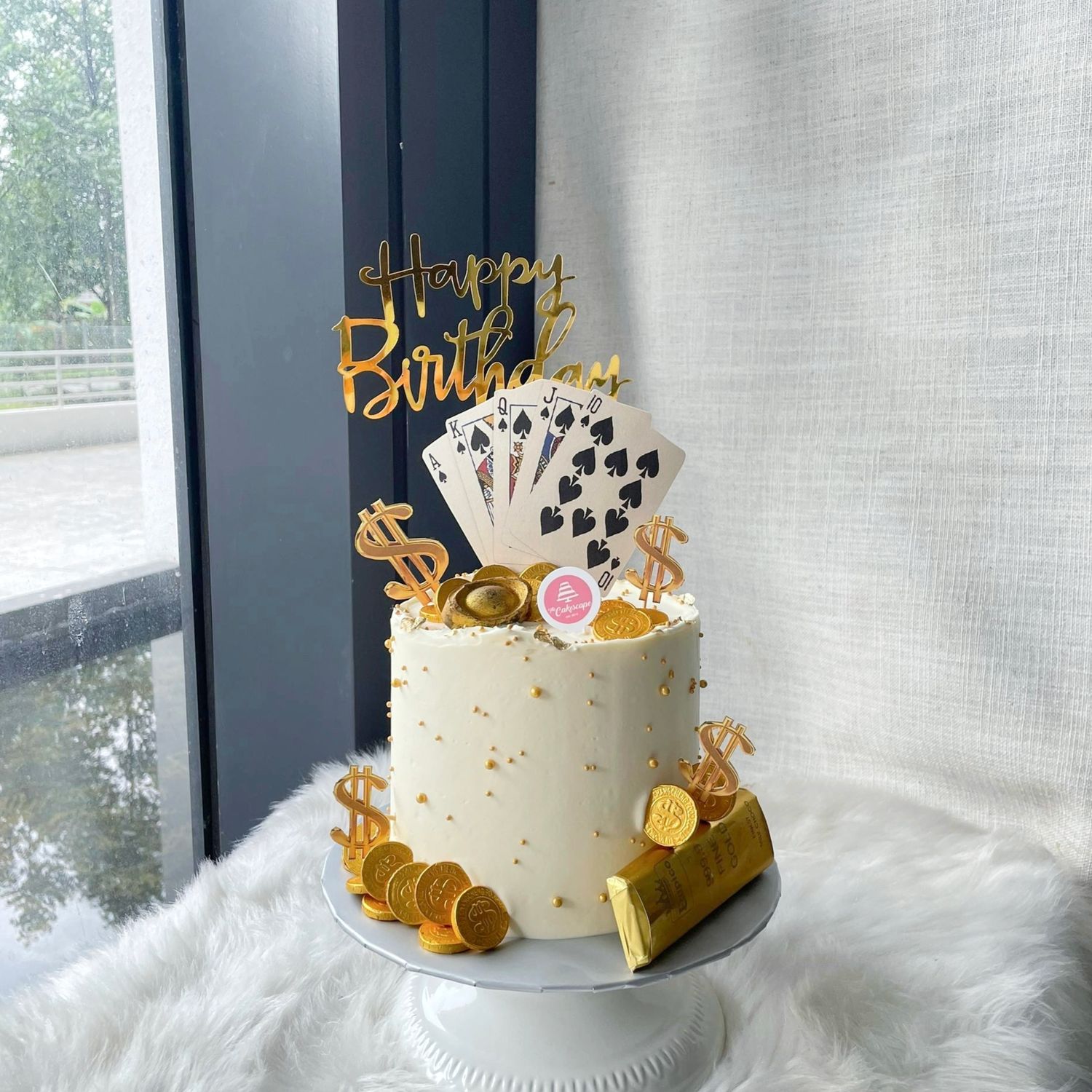 Chinese Shou Longevity Prosperity Cake 19 Poker Card