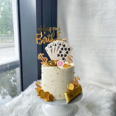 Chinese Shou Longevity Prosperity Cake 19 Poker Card