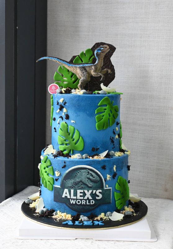 Dinosaur Cake 14 - Jurassic World Cake in 2tier Dinosaur Cake 14 - Jurassic World Cake in 2tier