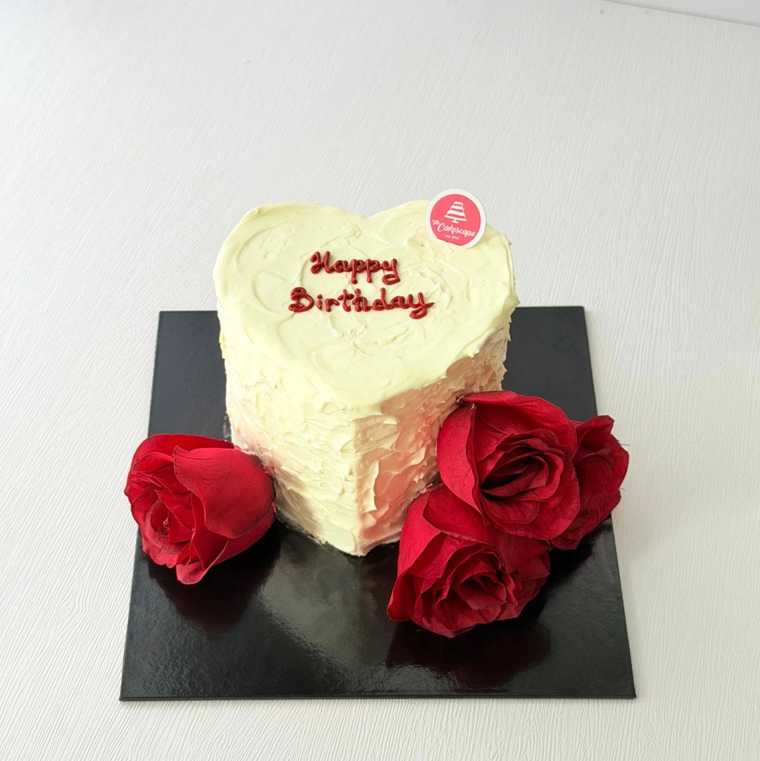 Heart Shape Love and Roses Cake