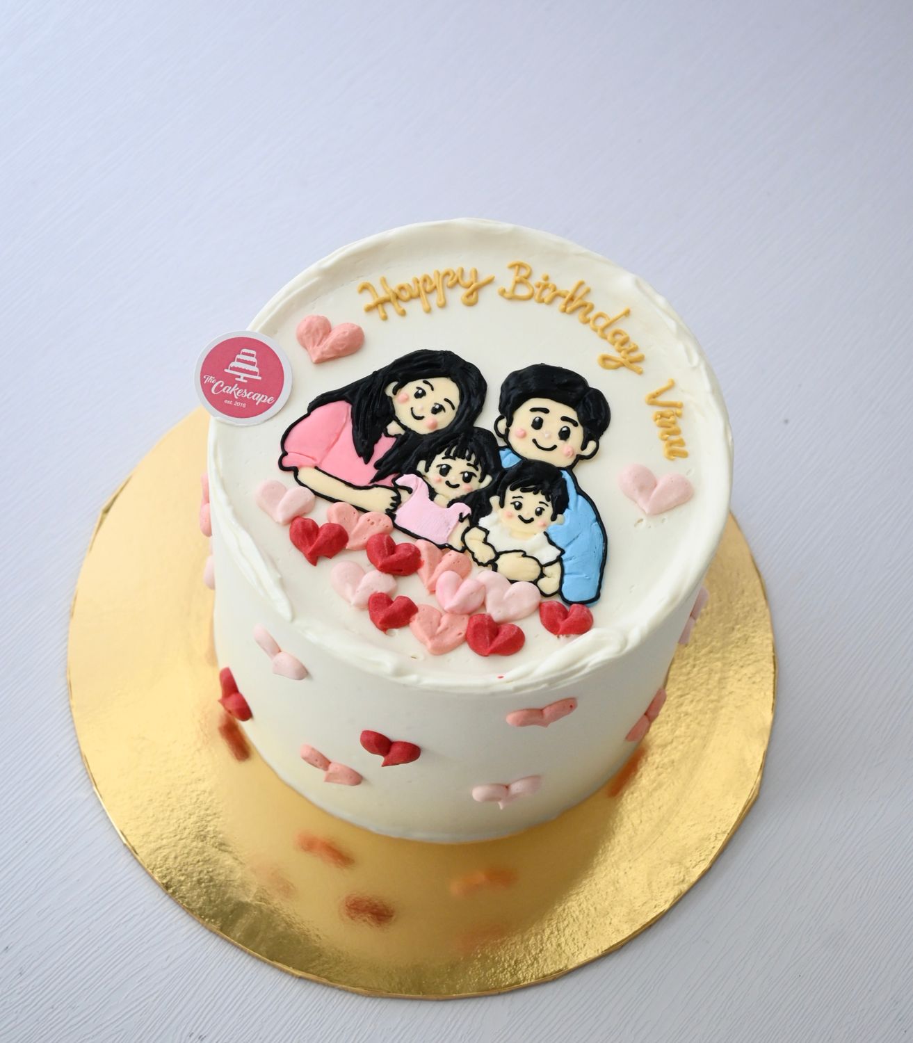 Family Potrait Drawing Cake Family Potrait Drawing Cake