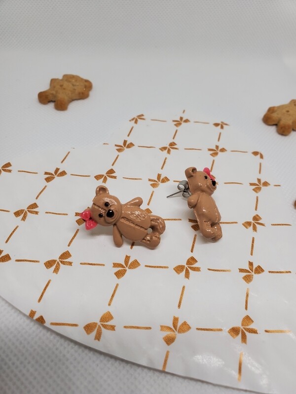 Teddy with Bow Earrings