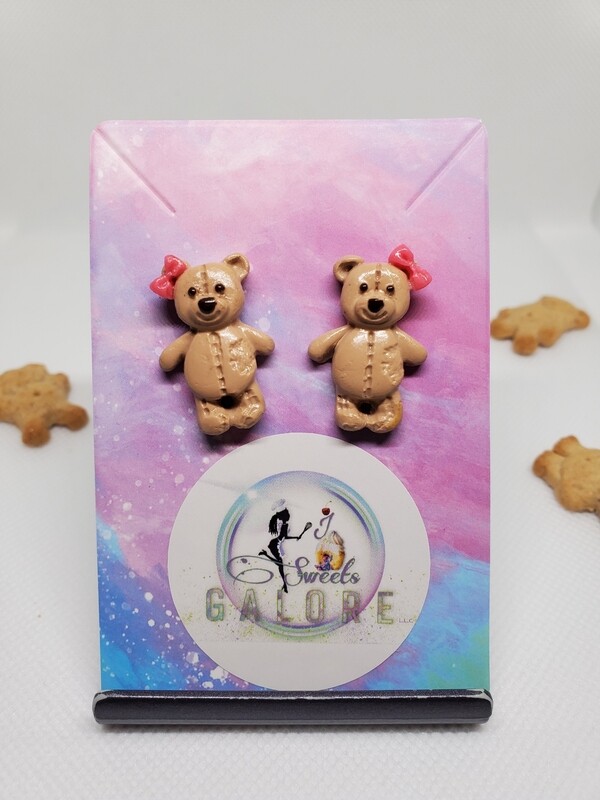 Teddy with Bow Earrings