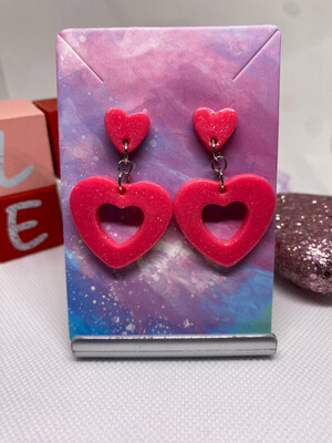 Pink Glitter Hearts