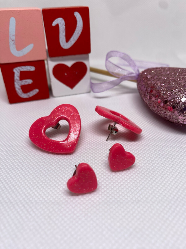 Pink Hearts Stud set