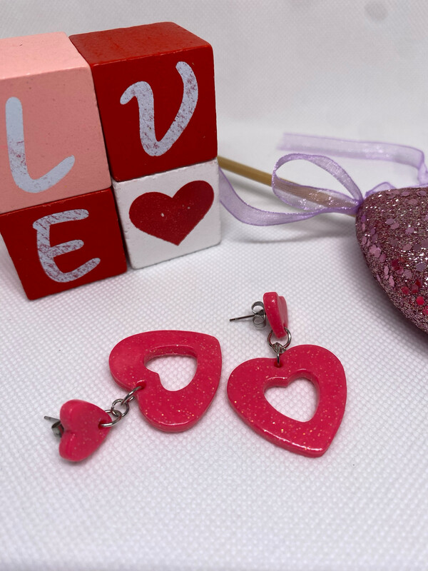 Pink Glitter Hearts