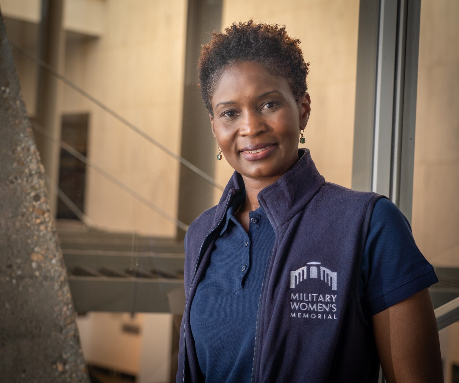 Women's Blue Fleece Vest - Large