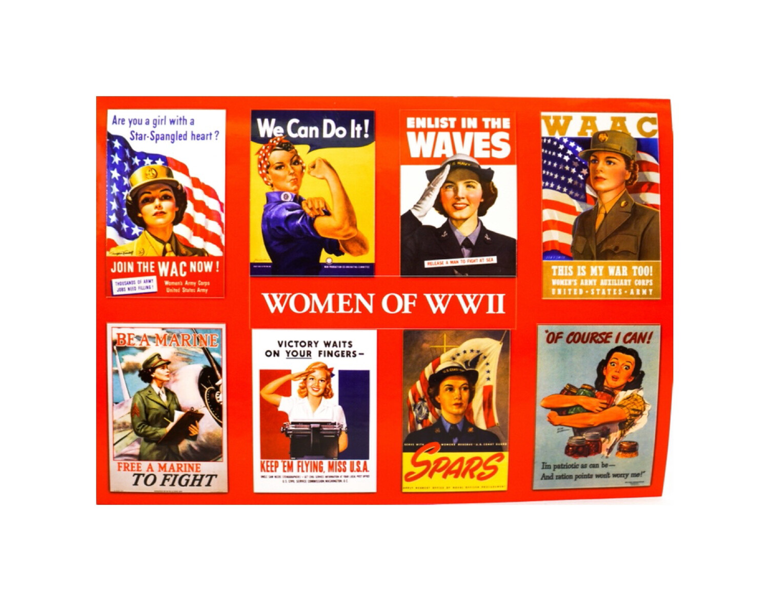 Sticker Postcard WWII Women