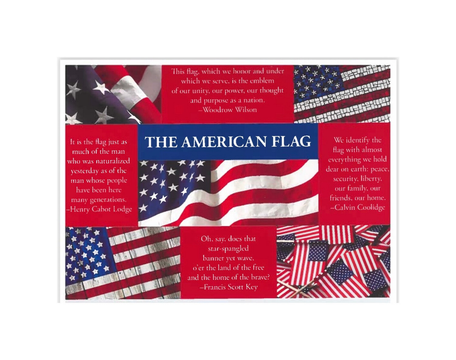 Sticker Postcard US Flag