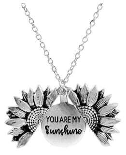 Sunflower Double Layer Necklace, Silver