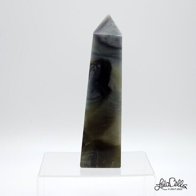 Green Silk Flourite Obelisk Tower