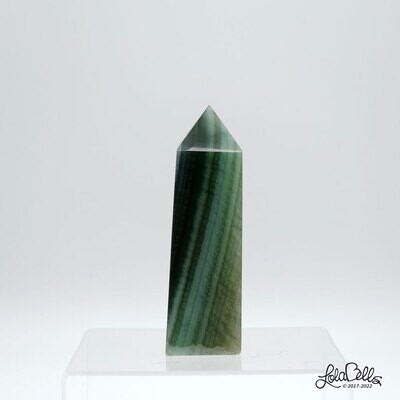 Green Silk Flourite Obelisk Tower