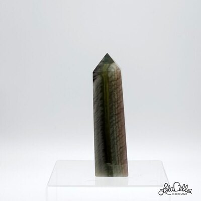 Green Silk Flourite Obelisk Tower