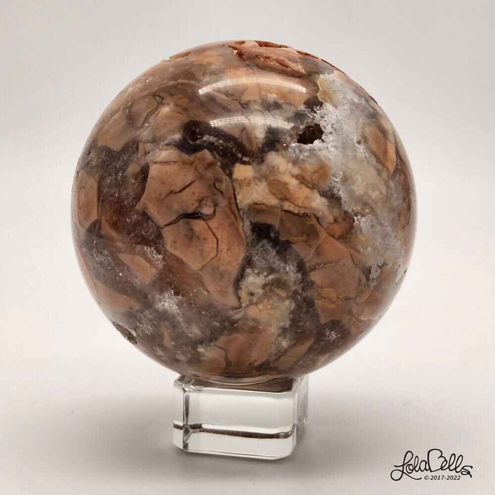 Pink Agate with Druzy Sphere