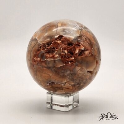 Pink Agate with Druzy Sphere