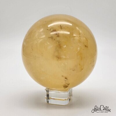 Icelandic Spar / Viking Sunstone / Honey Calcite Sphere - with Dendrite