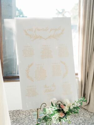 Seating Chart with Greenery Illustrations
