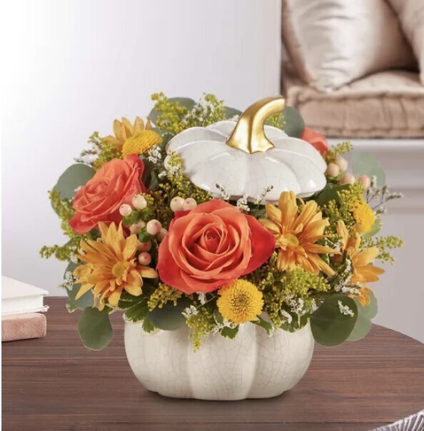 Warm Harvest Greetings Pumpkin