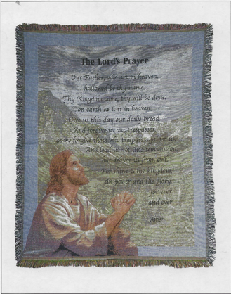 &quot;The Lord&#39;s Prayer&quot; Memorial Blanket (With Handmade Bow)