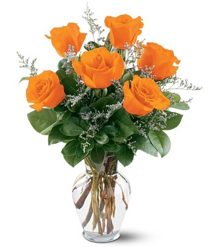 Half Dozen Orange Roses