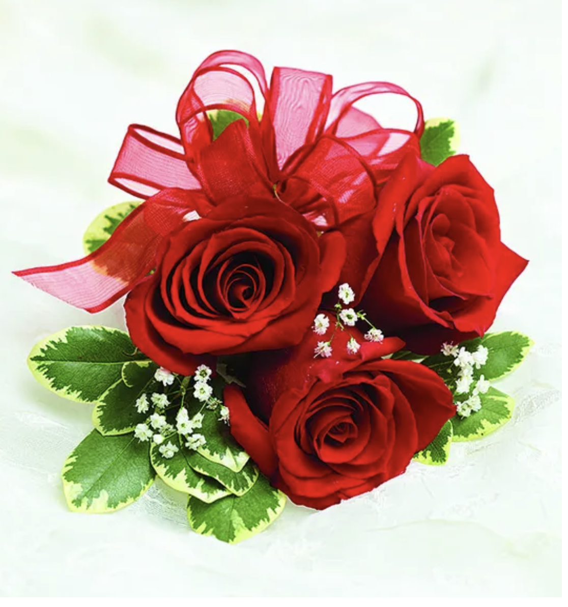 Red Mini Rose Wrist Corsage (Small)