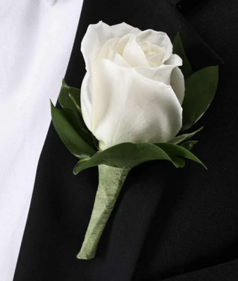 White Rose Boutonnière