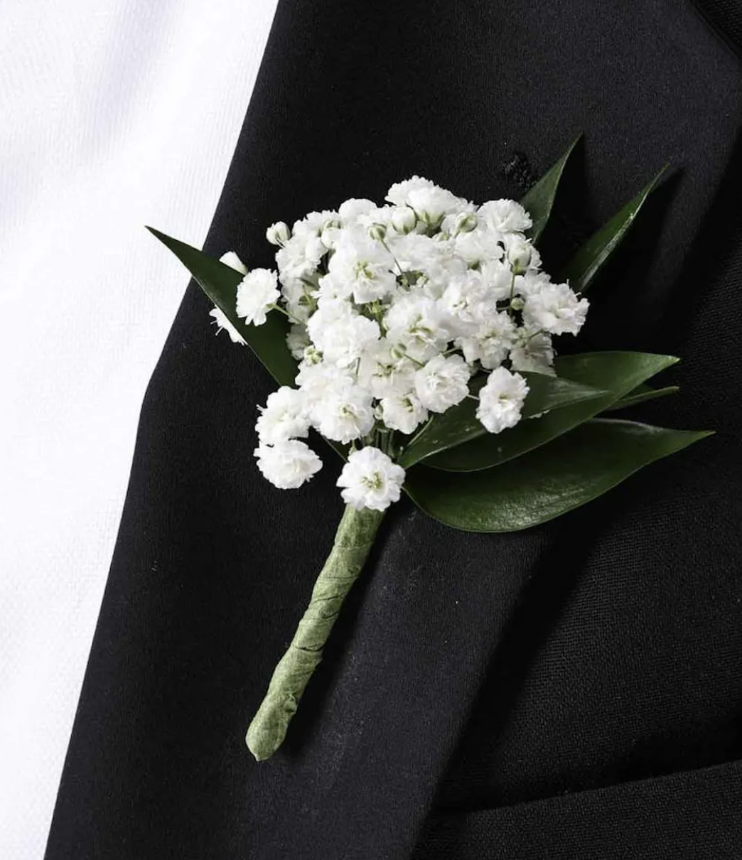 Baby&#39;s Breath Boutonnière