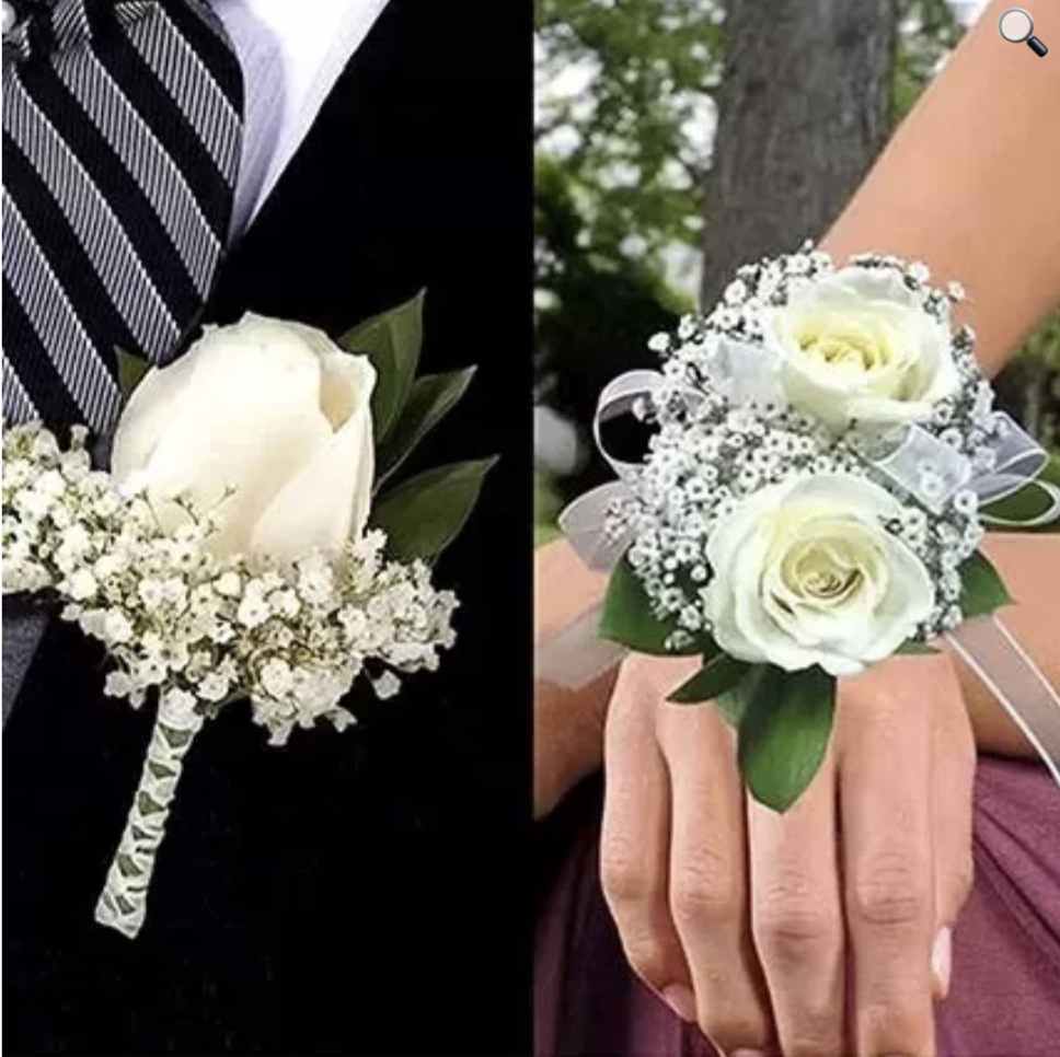 Double Rose &amp; Boutonniere Set