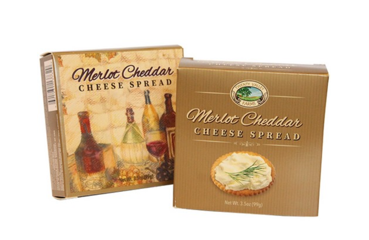 Merlot Cheddar Cheese Spread Dual Display 3.5 oz /99g