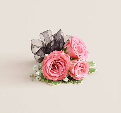 Pink Mini Rose Wrist Corsage (Small)