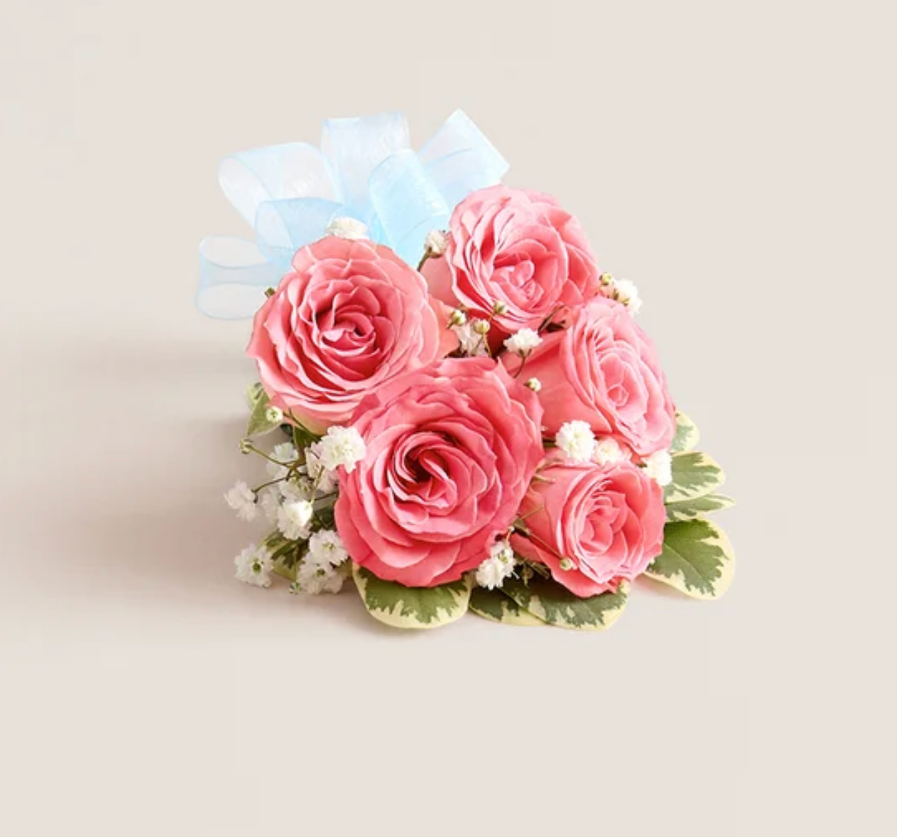 Pink Mini Rose Wrist Corsage (Large)
