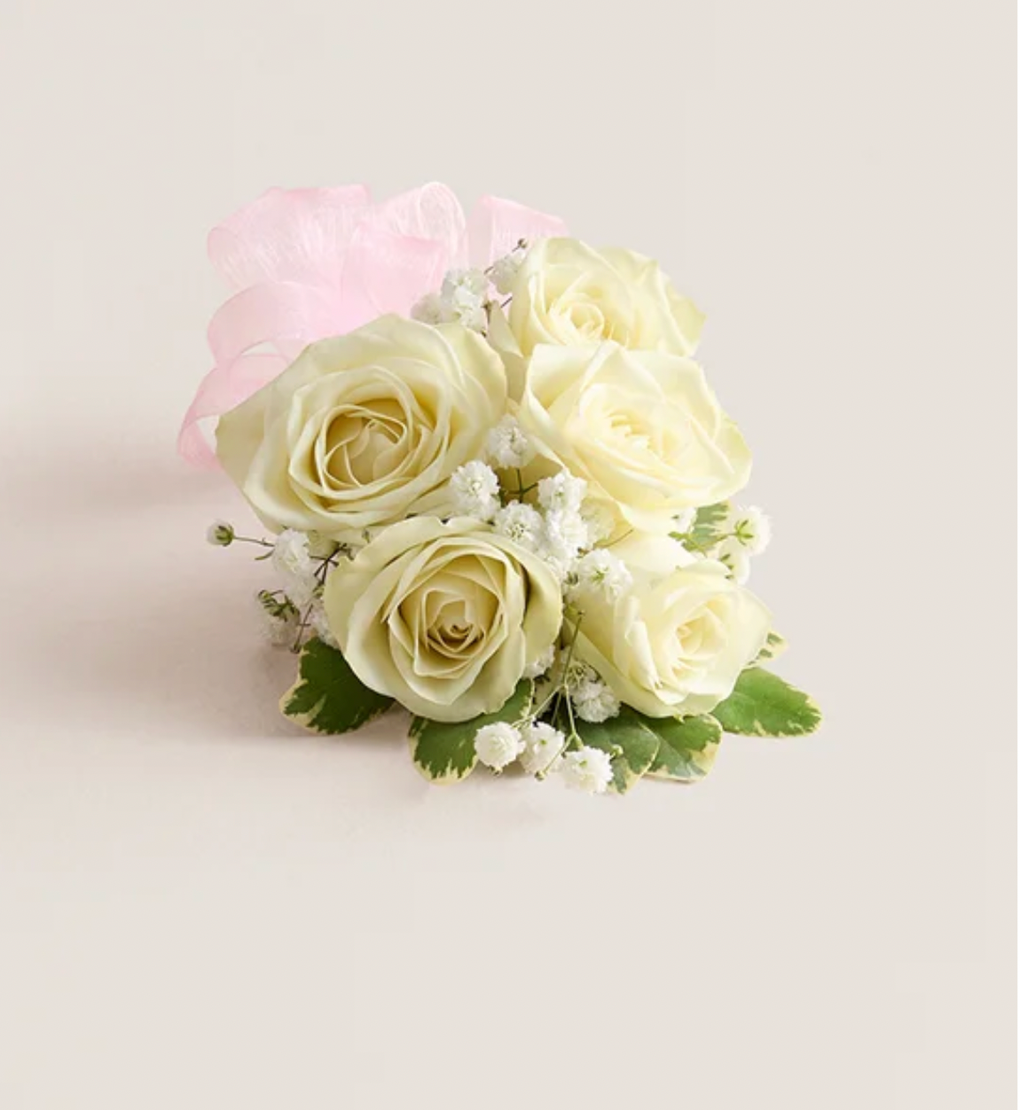 White Mini Wrist Corsage (Large)