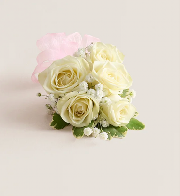 White Mini Wrist Corsage (Large)