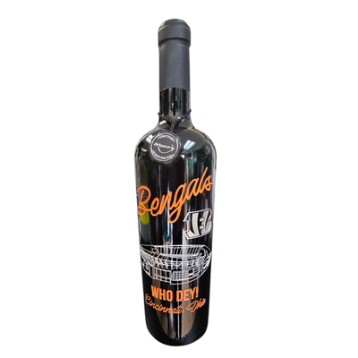 Cincinnati Bengals Stadium Etched Wine Bottle