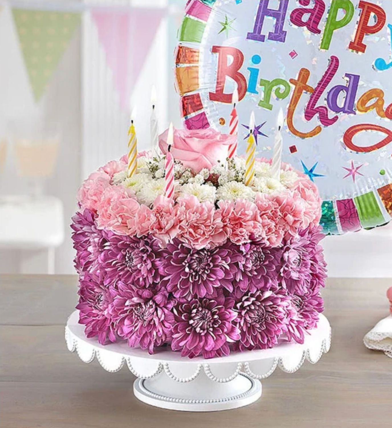 Birthday Cake w/ Balloon