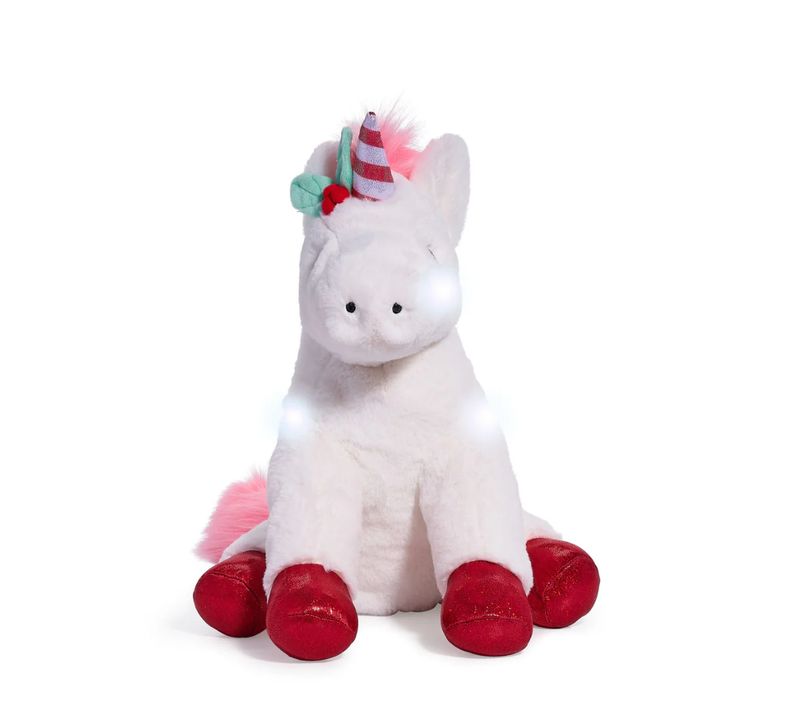 Geoffrey's Toy Box 13-inch Interactive Glow Brights LED Sound Unicorn Plush