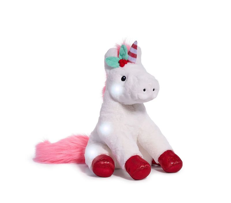 Geoffrey's Toy Box 13-inch Interactive Glow Brights LED Sound Unicorn Plush