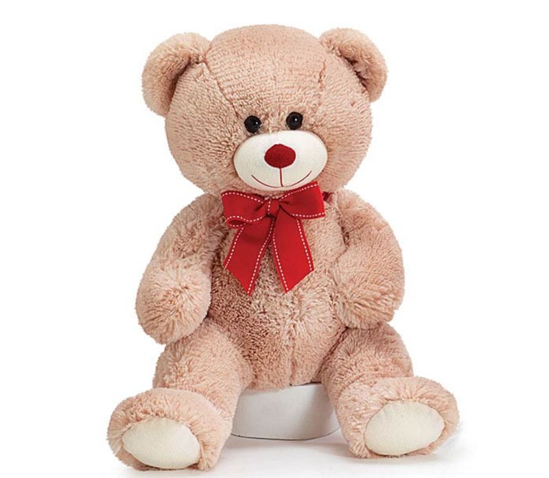 15" Sitting Beige Bear Plush